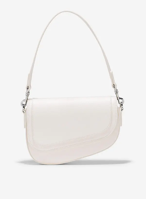 Saddle bag nắp gập vân saffiano 